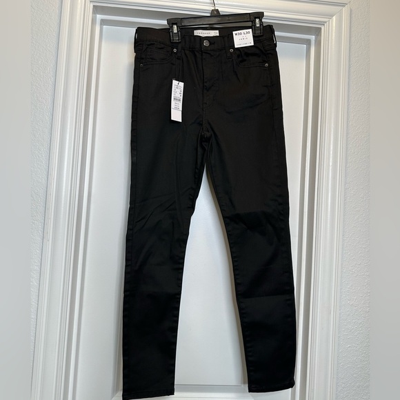 New Topshop Jamie Coated Skinny Jeans in Black size 8 -  30x30 - Picture 1 of 5